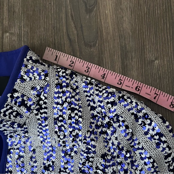 Carlisle Bluish Purple Sequin Evening Blazer Jacket - Picture 14 of 15